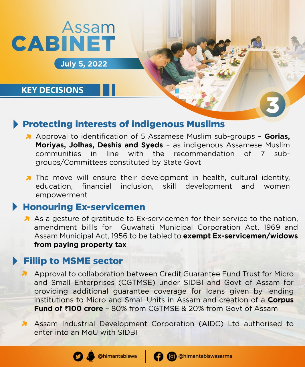 Cabinet Decisions taken on 5 July 2022 (3)
