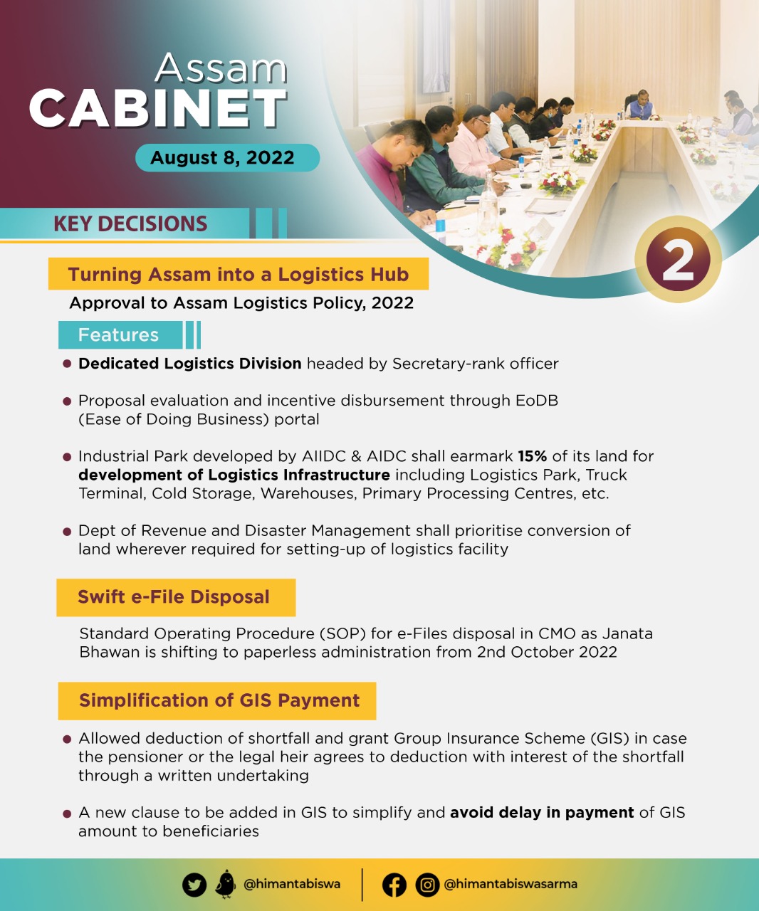 Cabinet Decisions taken on 8 August 2022 (2)