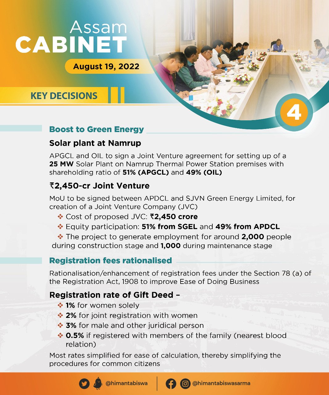 Cabinet Decisions taken on 19 August, 2022 (3)