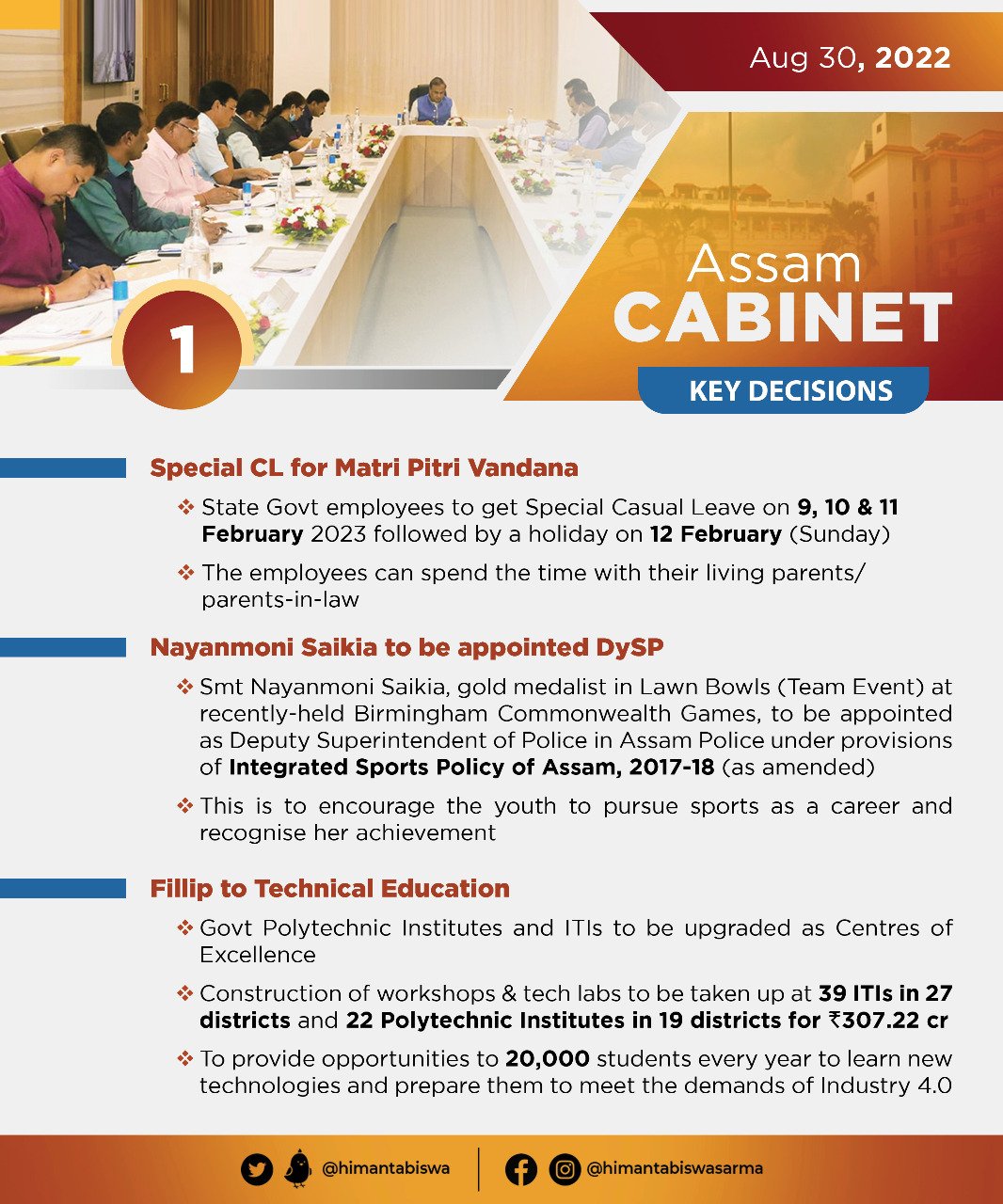 Cabinet Decisions taken on 19 August, 2022 (1)