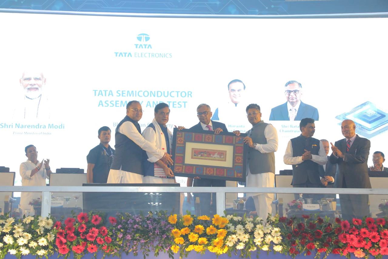 Bhumi Pujan of the Tata Semiconductor facility in Jagiroad along with Chairman of Tata Sons, Shri N Chandrasekaran